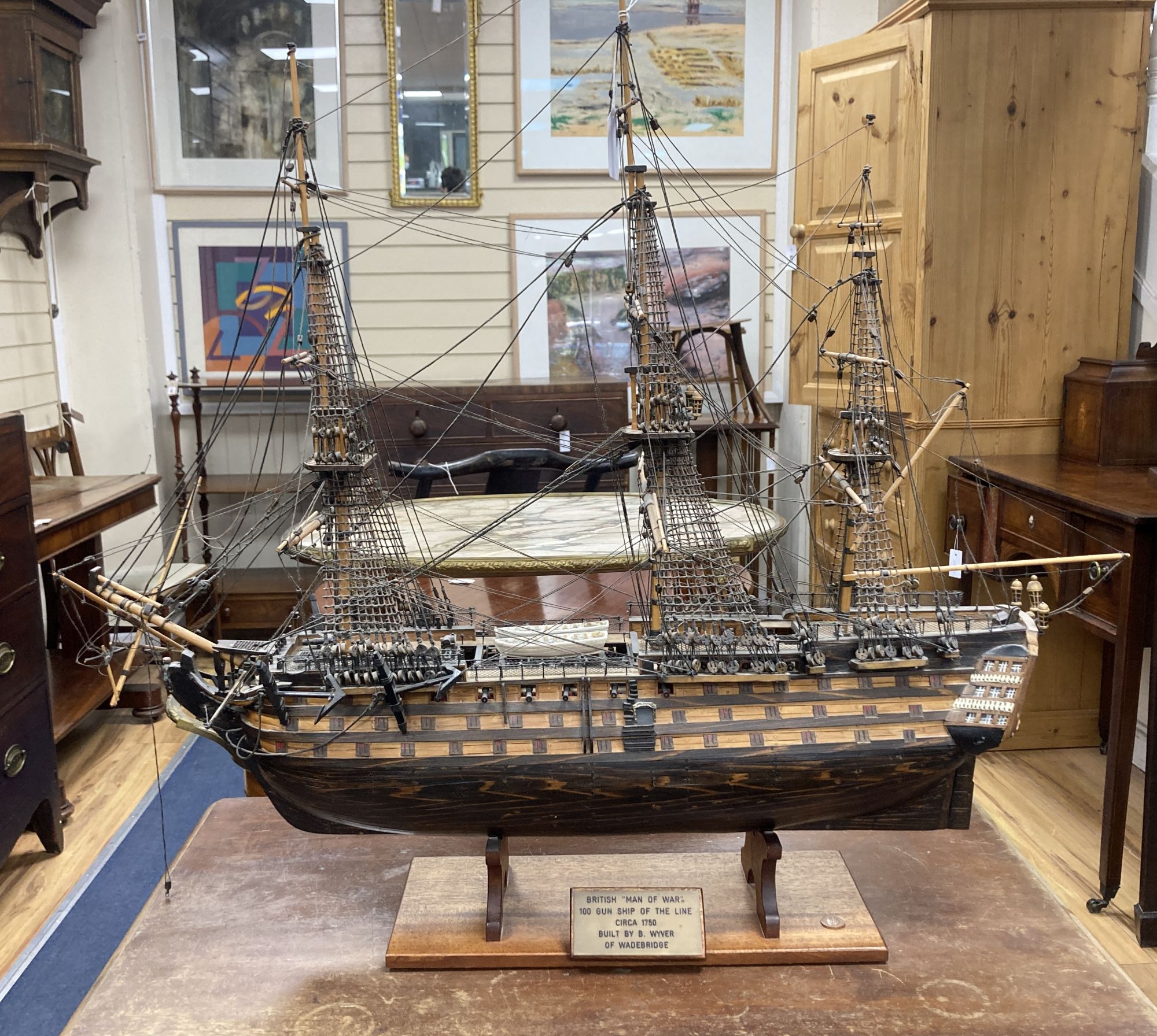 A British Man o'War model